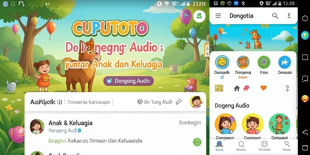 Antarmuka aplikasi CUPUTOTO untuk mendengarkan dongeng audio.