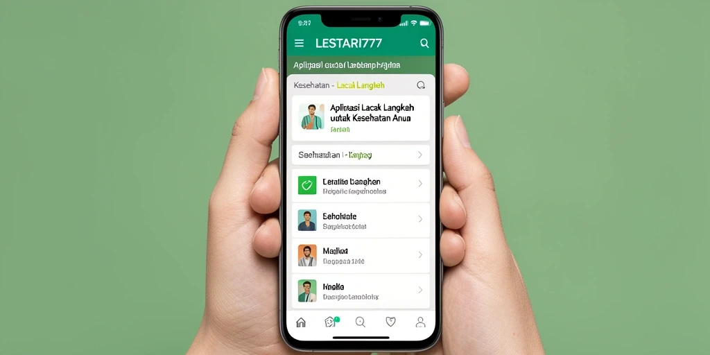Antarmuka aplikasi LESTARI777 menunjukkan pelacakan langkah secara real-time.