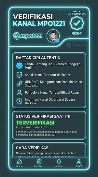 Tampilan kanal resmi mpo1221